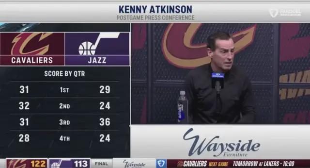 哈登14助攻助骑士力克爵士 莫布里砍34+17篮板创纪