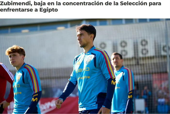 西班牙中场苏比门迪因右膝伤情退出国家队